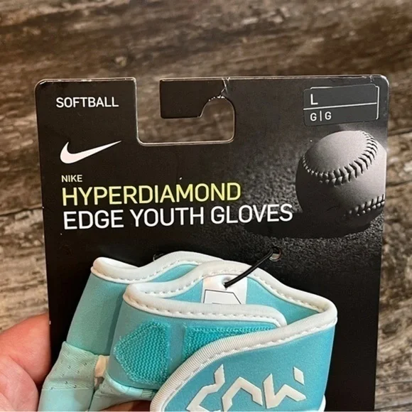 NWT Nike Youth Hyperdiamond 2.0 Batting Glove White Aqua Size Large NEW - Picture 12 of 14